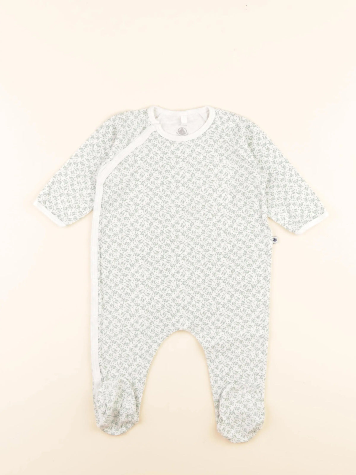 Pyjama coton blanc, vert
