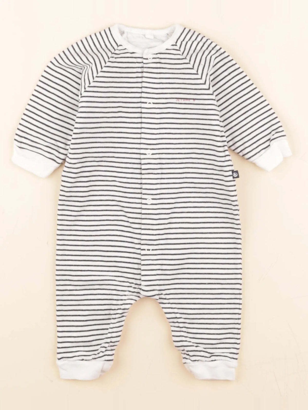 Pyjama coton blanc, bleu