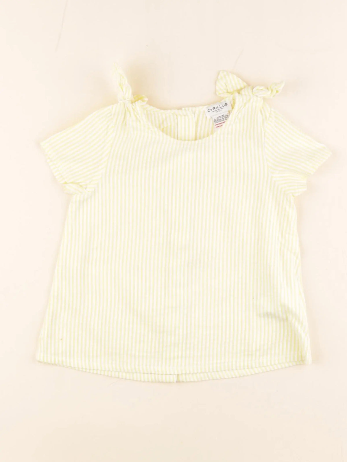 Cyrillus - blouse jaune, blanc - 36 mois