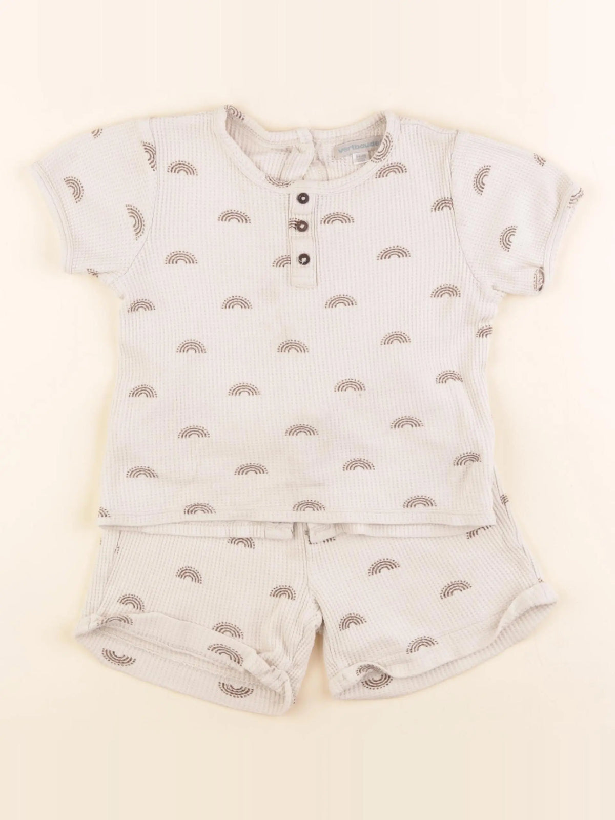 Vertbaudet - ensemble beige, marron - 36 mois