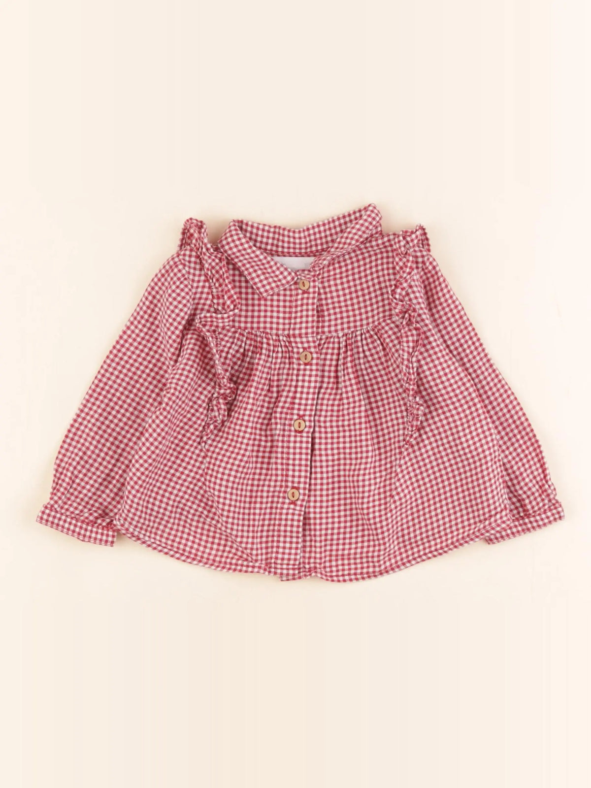 Zara - blouse blanc, rouge - 3/6 mois