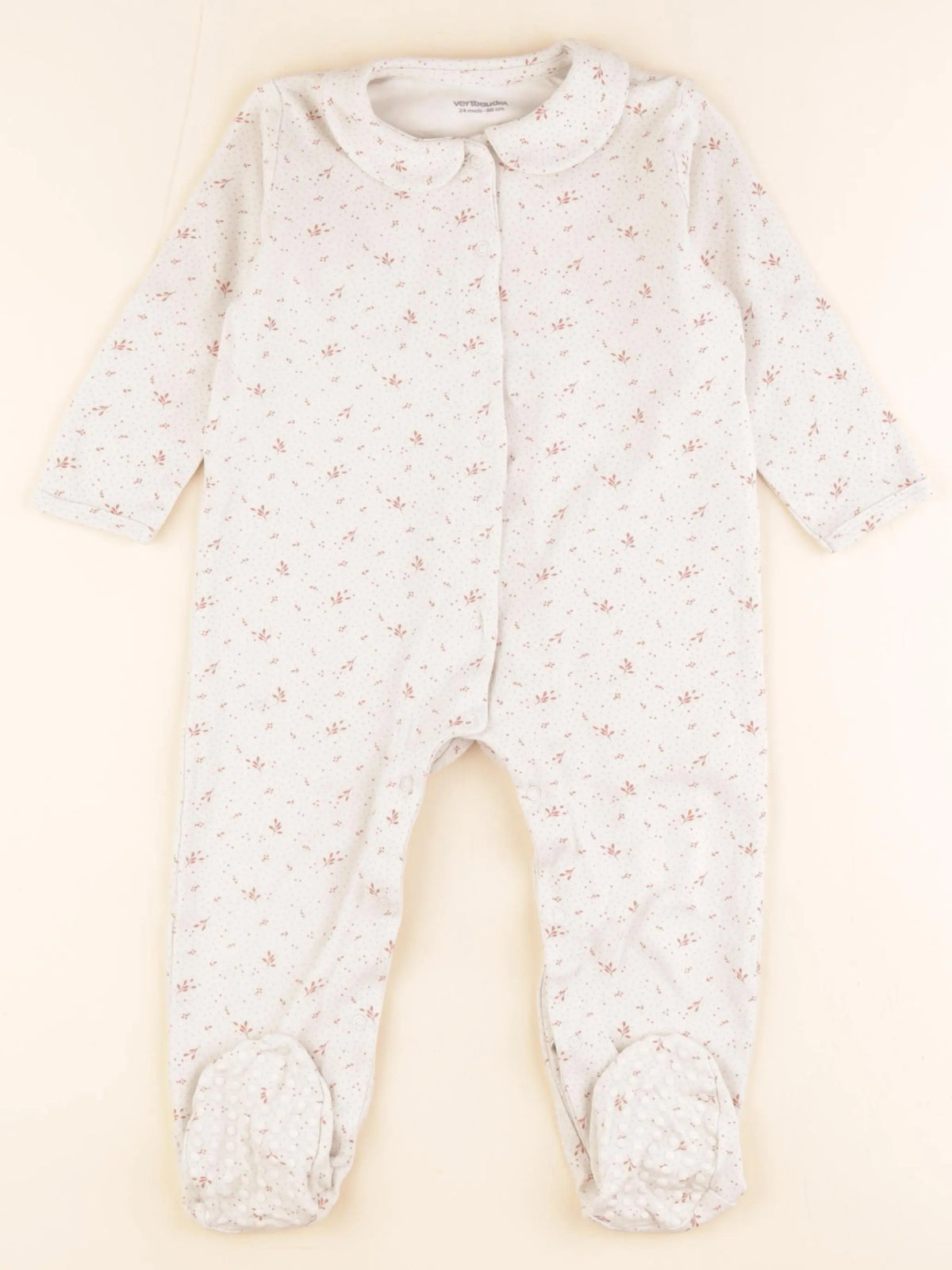 Vertbaudet - pyjama coton beige - 2 ans