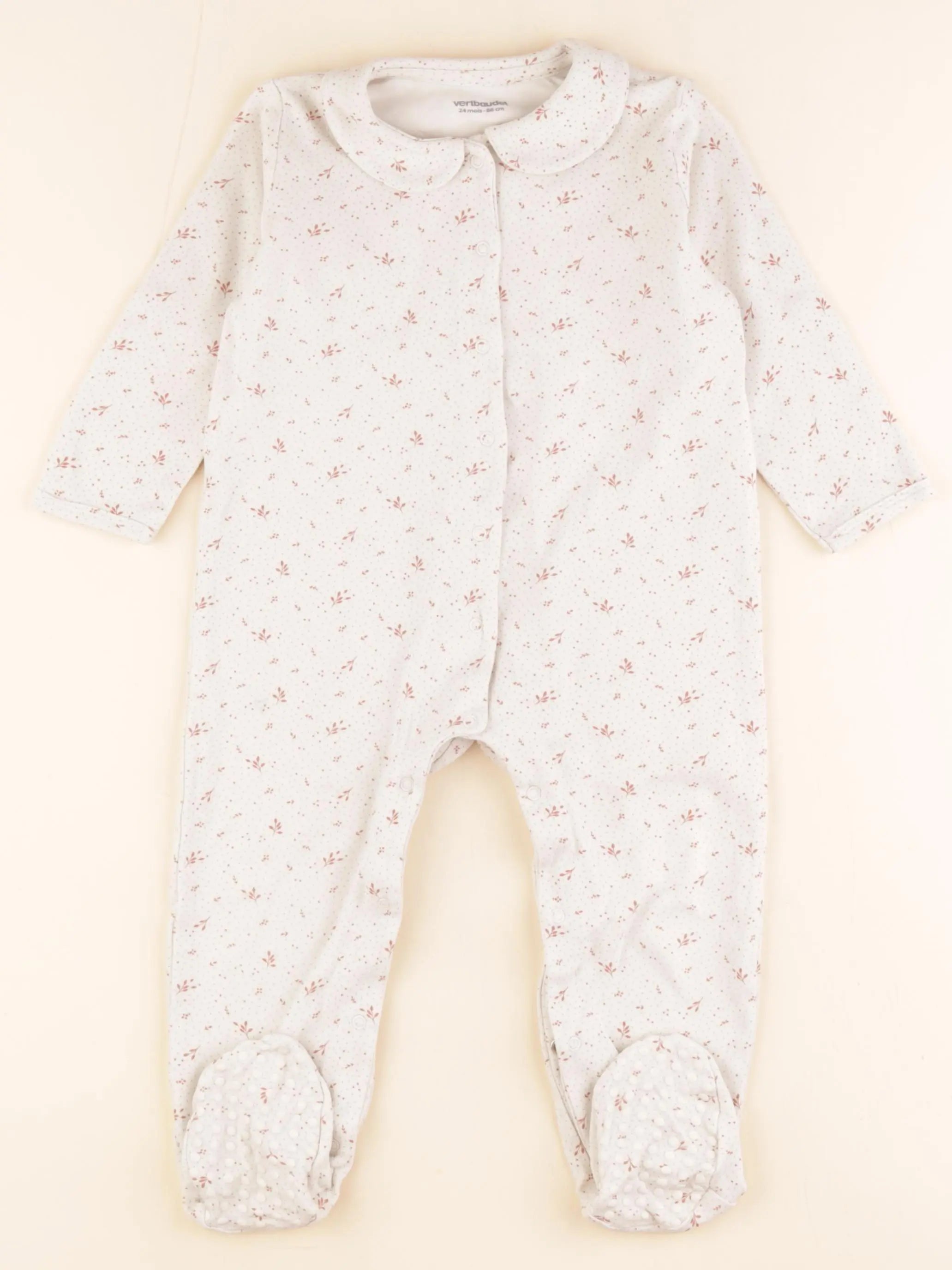 Vertbaudet - pyjama coton beige - 2 ans