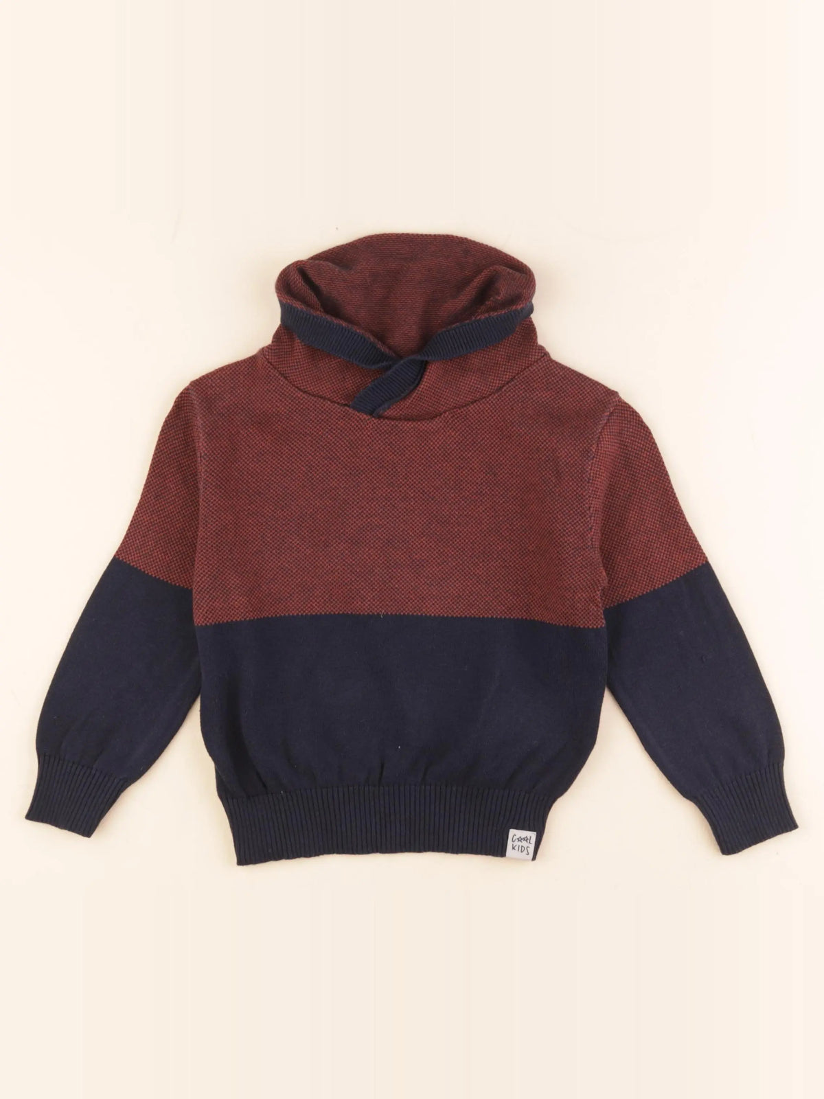 Vertbaudet - pull bleu, marron - 4 ans