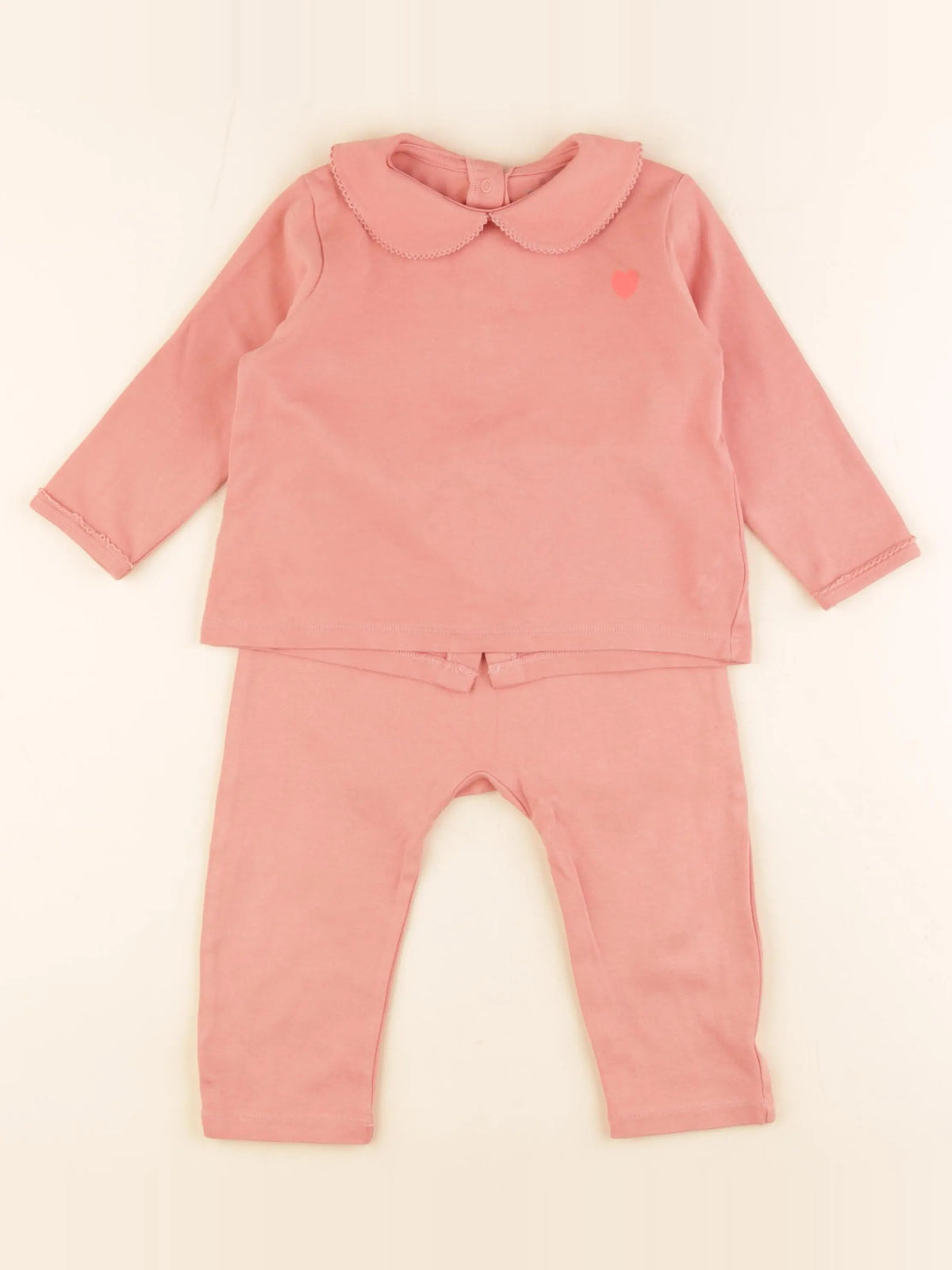 Vertbaudet - pyjama coton rose - 2 ans