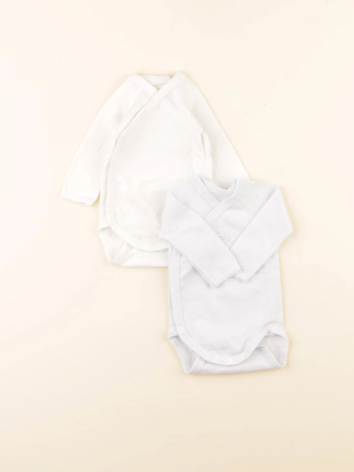 Lot de 2 bodies en coton blanc, bleu