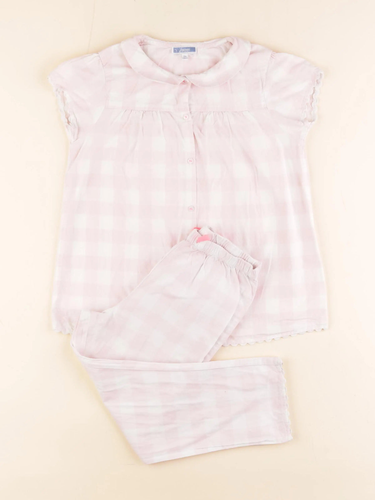 Jacadi - pyjama coton blanc, rose - 8 ans