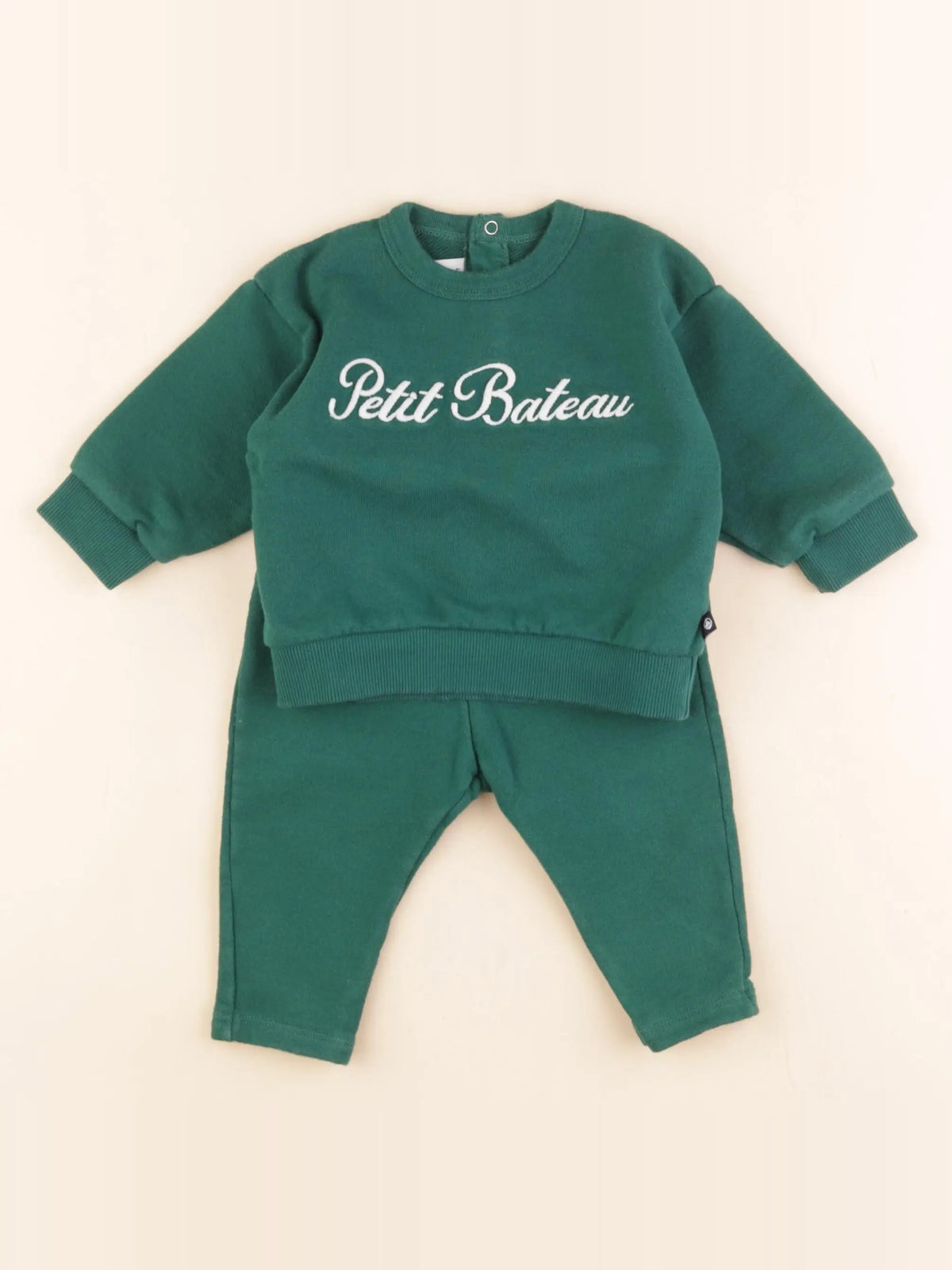 Petit Bateau - ensemble vert - 6 mois