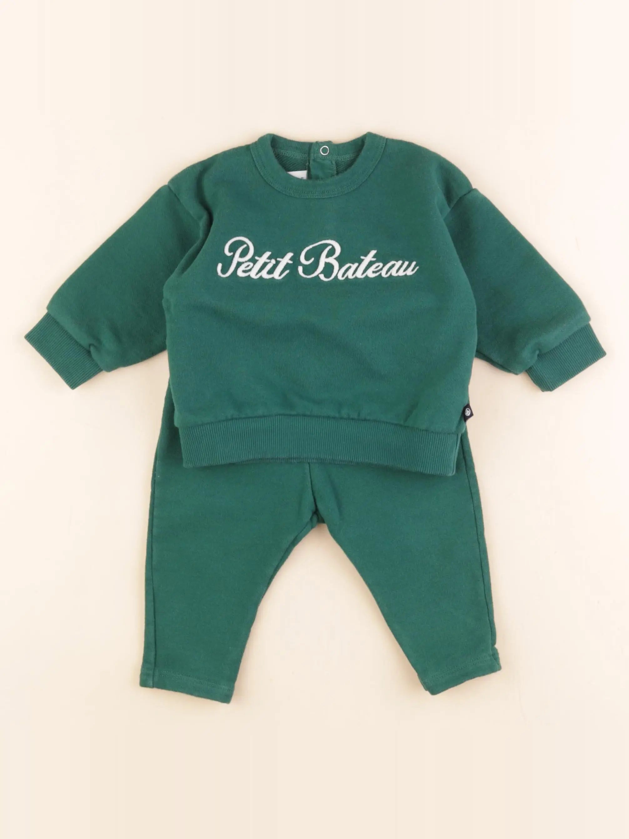 Petit Bateau - ensemble vert - 6 mois