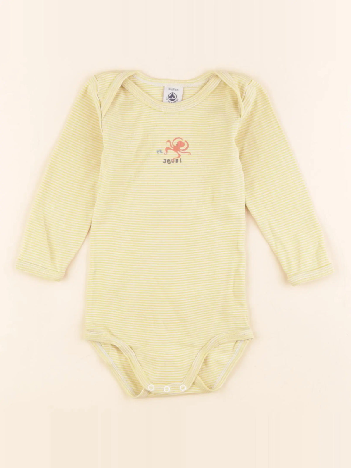 Petit Bateau - body jaune - 18 mois