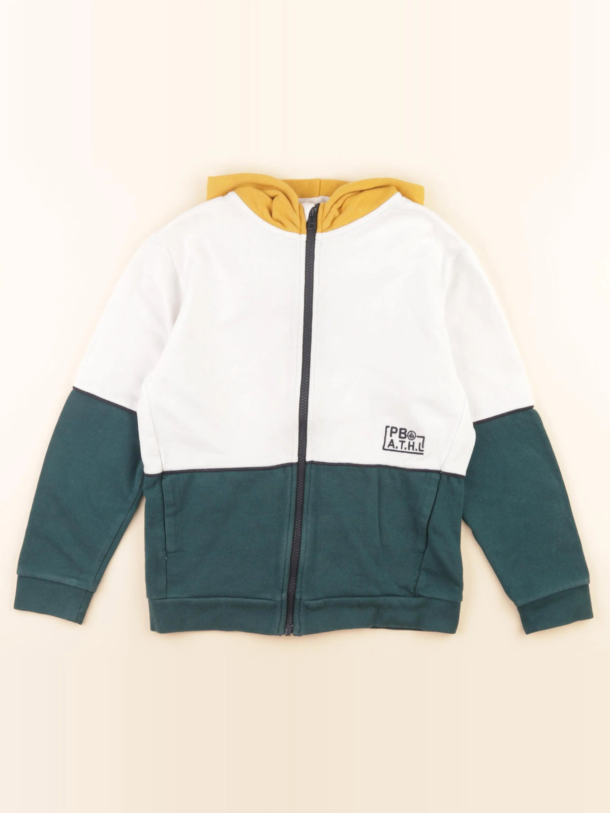 Sweat blanc, vert