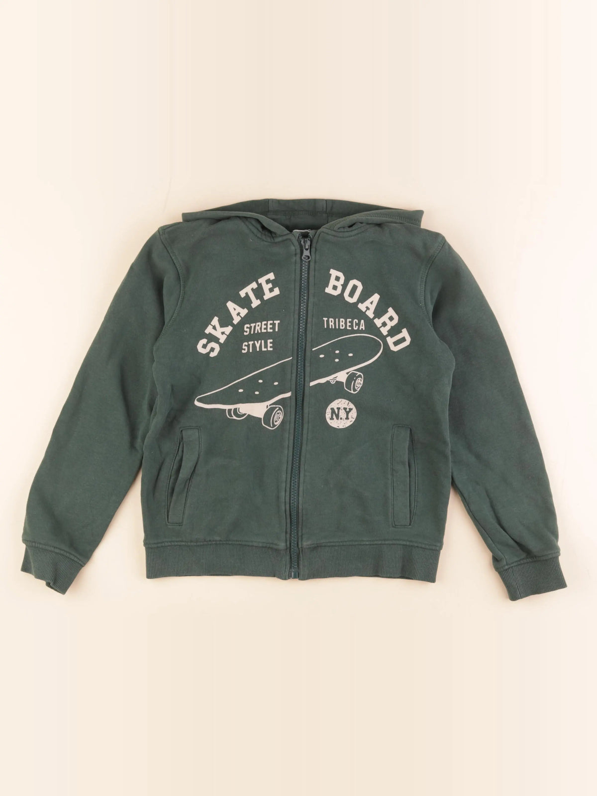 Vertbaudet - sweat vert - 10 ans