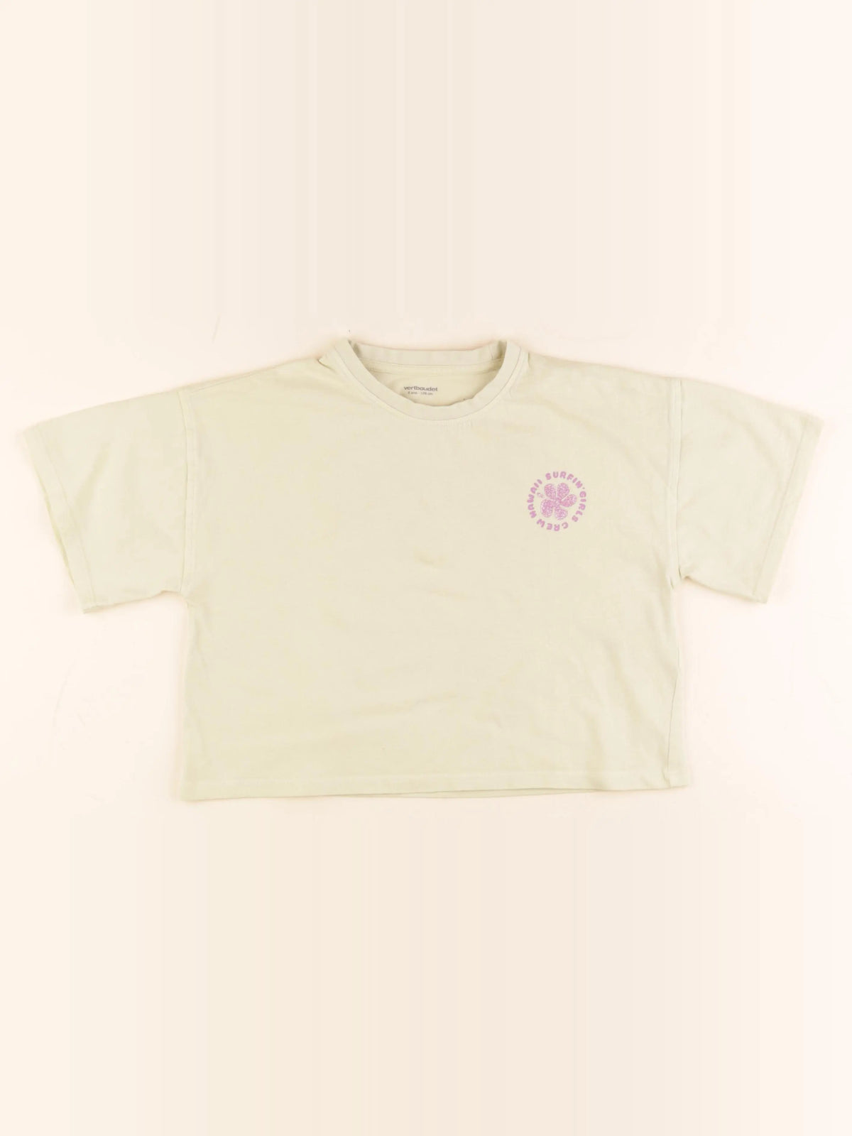 Vertbaudet - tee-shirt imprimé au dos jaune - 8 ans