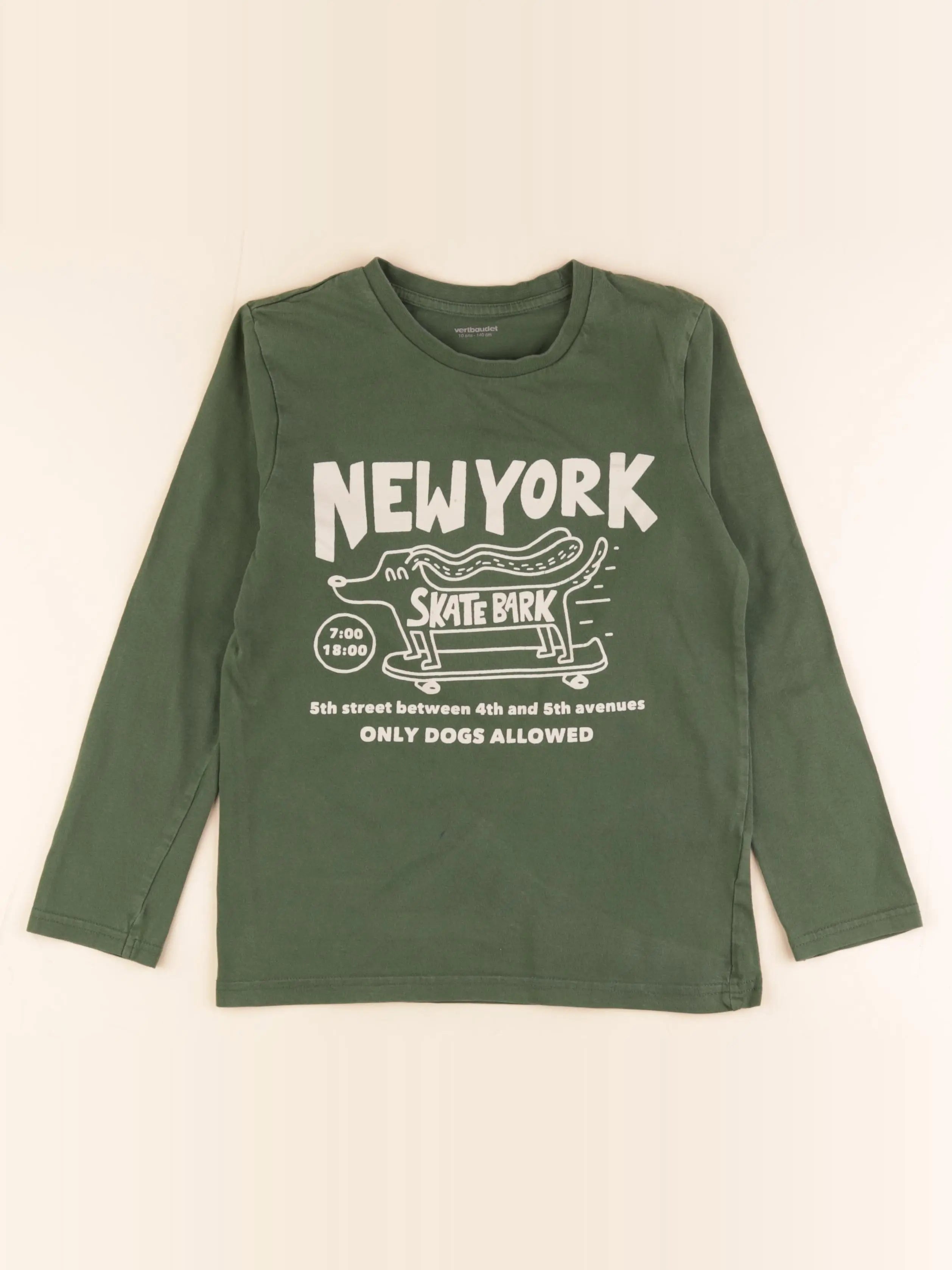 Vertbaudet - tee-shirt vert - 10 ans