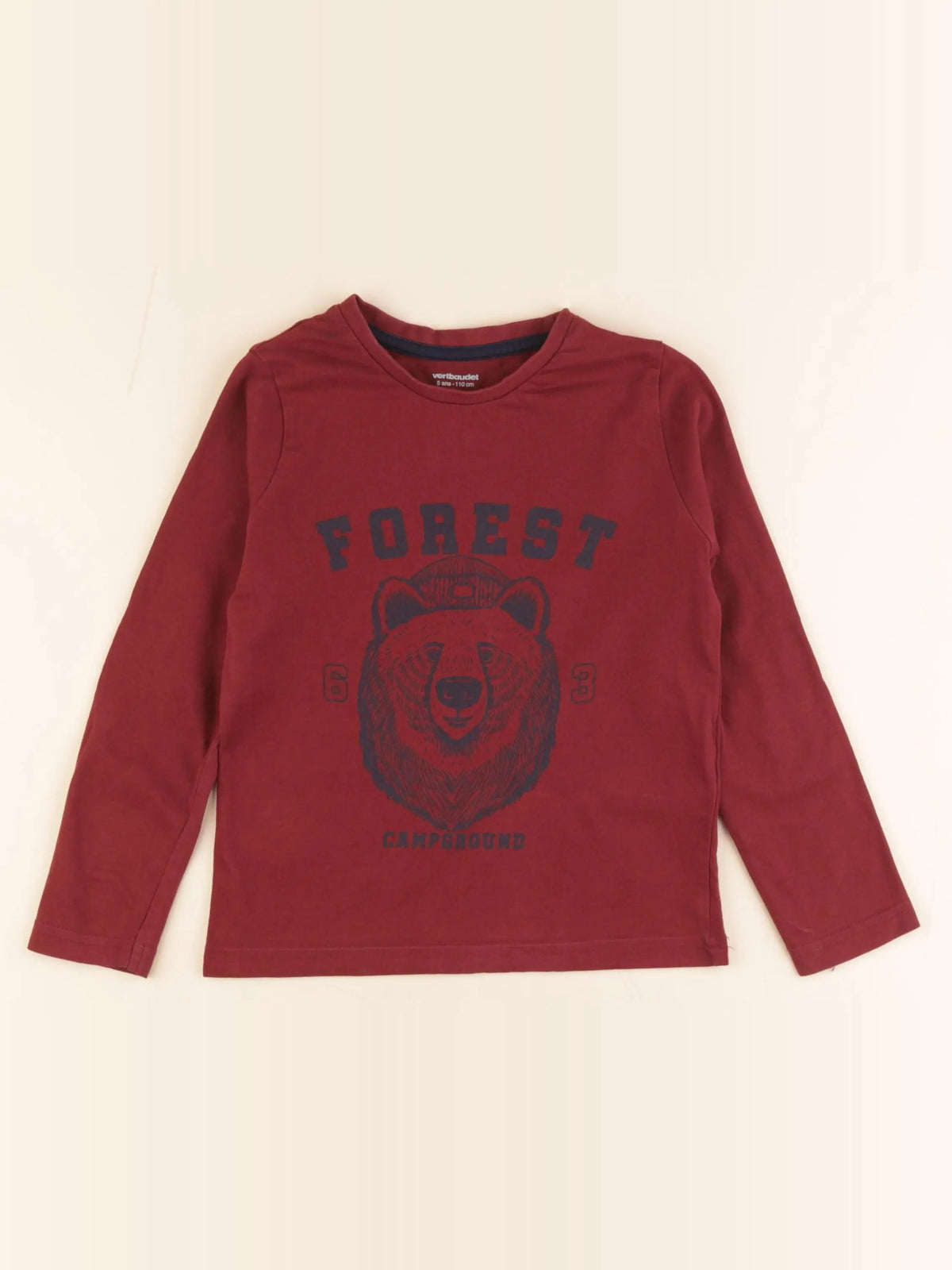 Vertbaudet - tee-shirt rouge - 5 ans