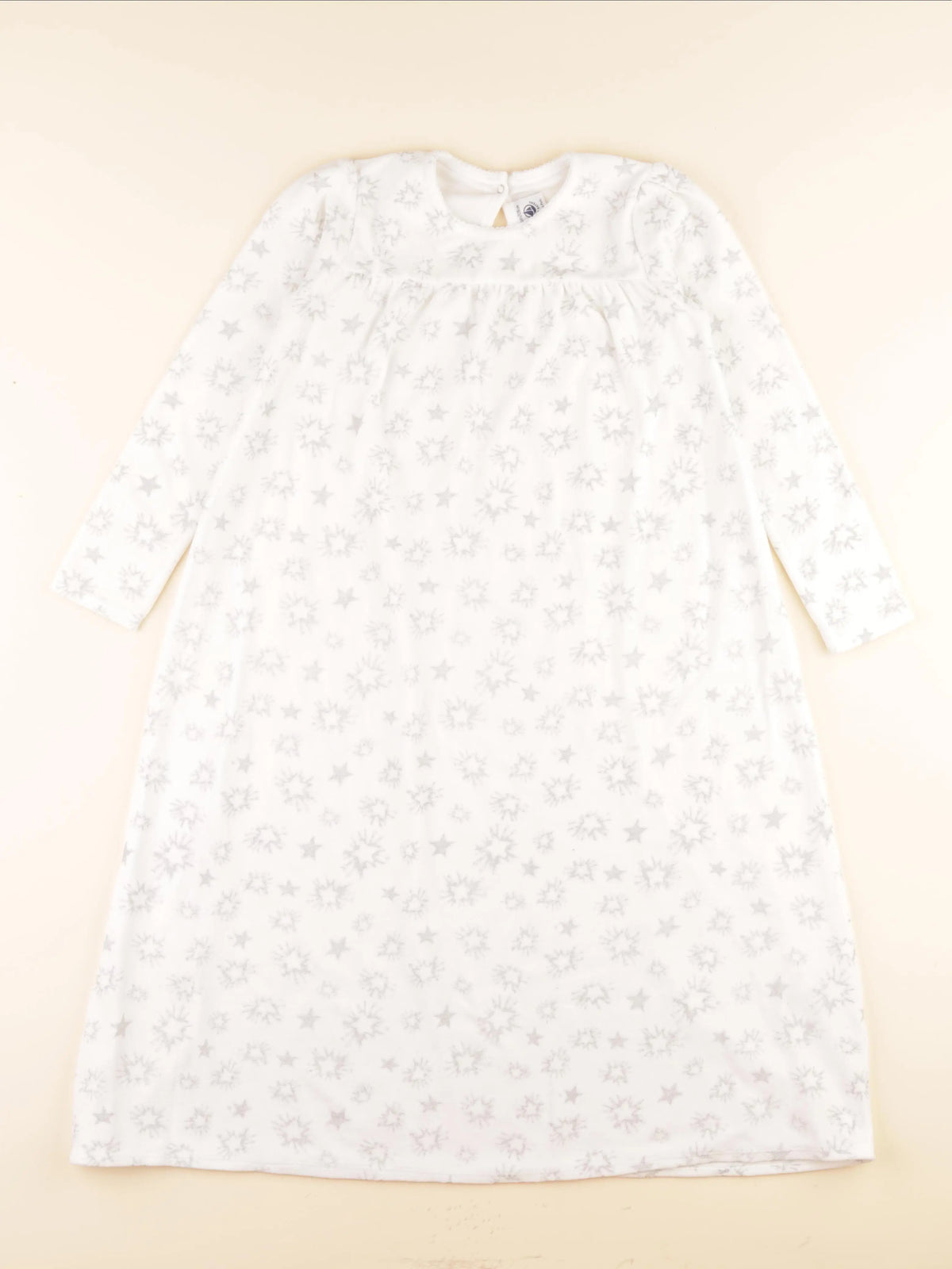 Chemise de nuit velours blanc, argent