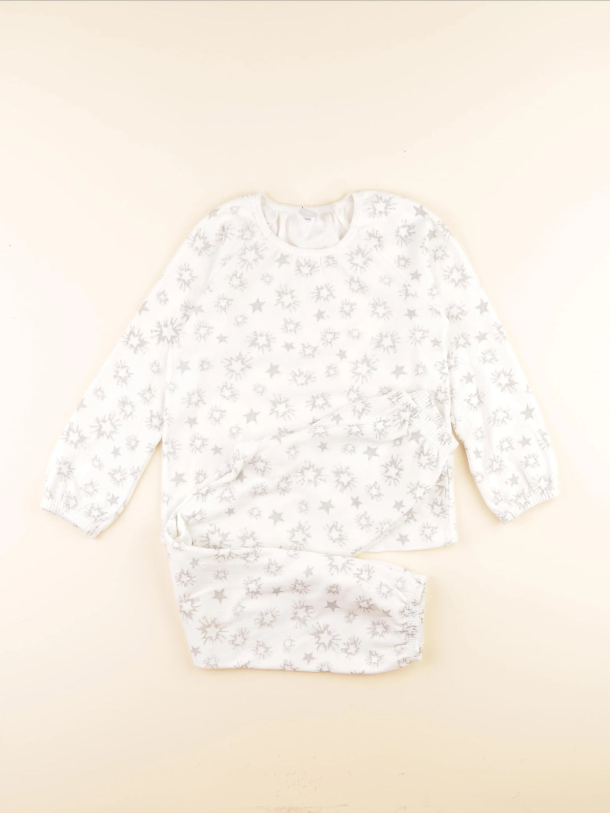 Pyjama velours argent, blanc