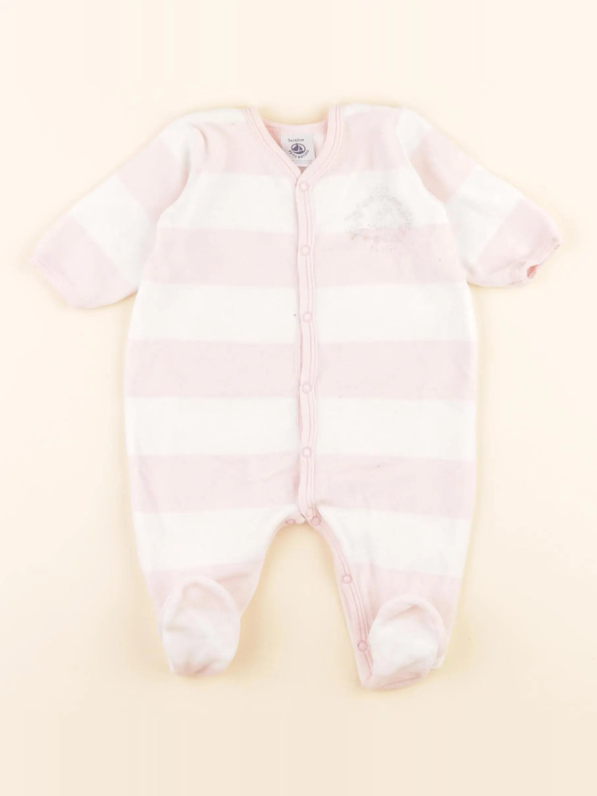 Pyjama velours blanc, argent, rose