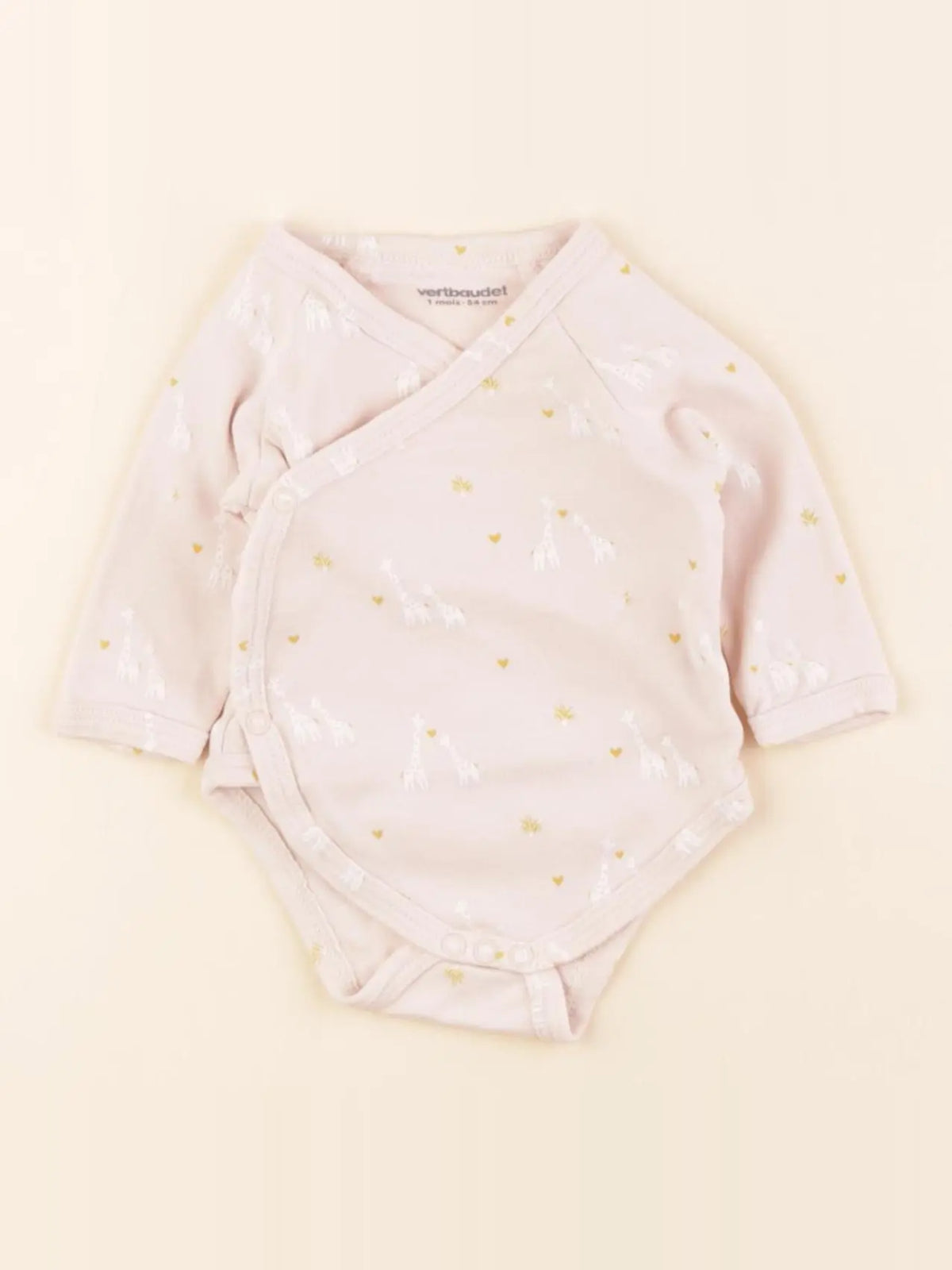 Vertbaudet - body rose - 1 mois