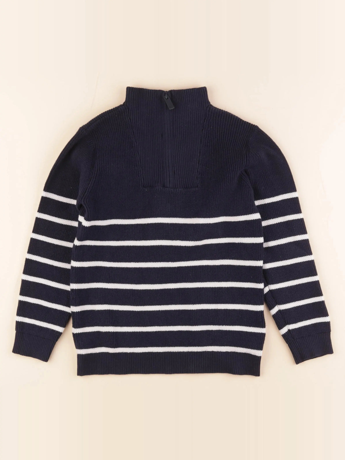 Vertbaudet - pull bleu, blanc - 8 ans