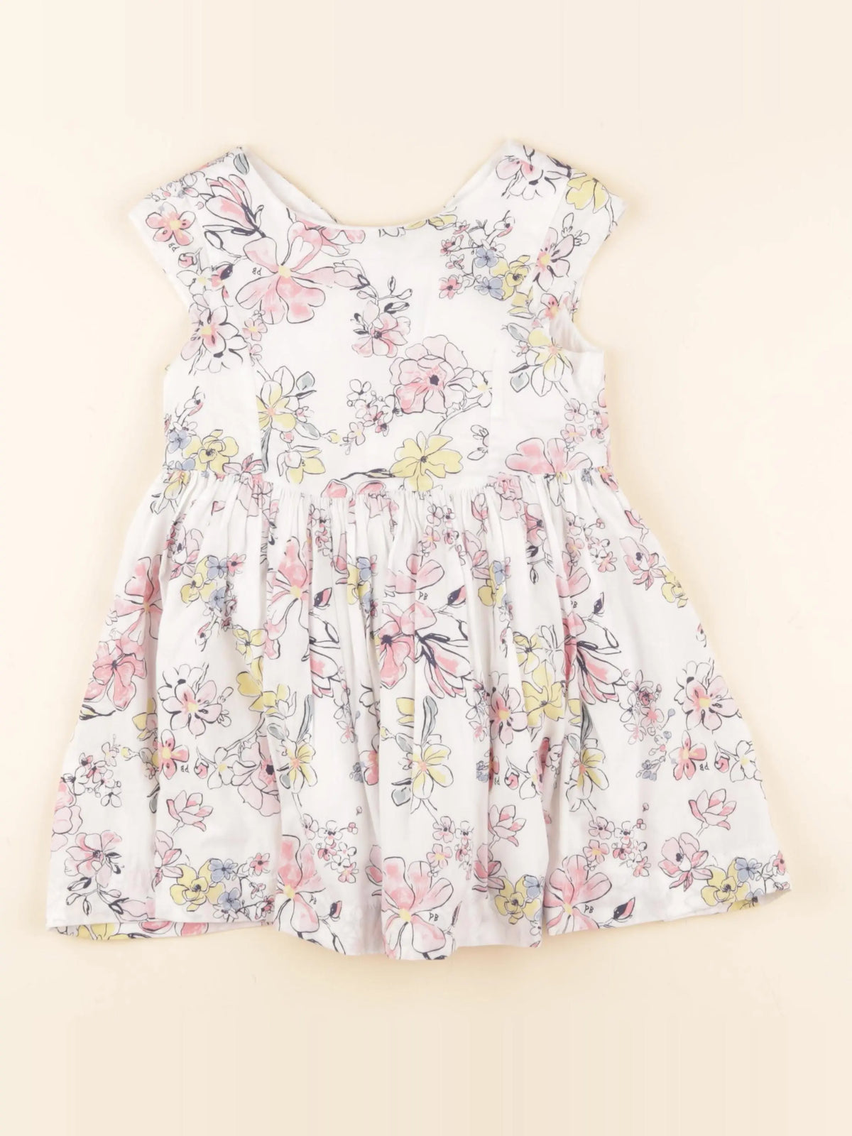 Petit Bateau - robe blanc - 3 ans