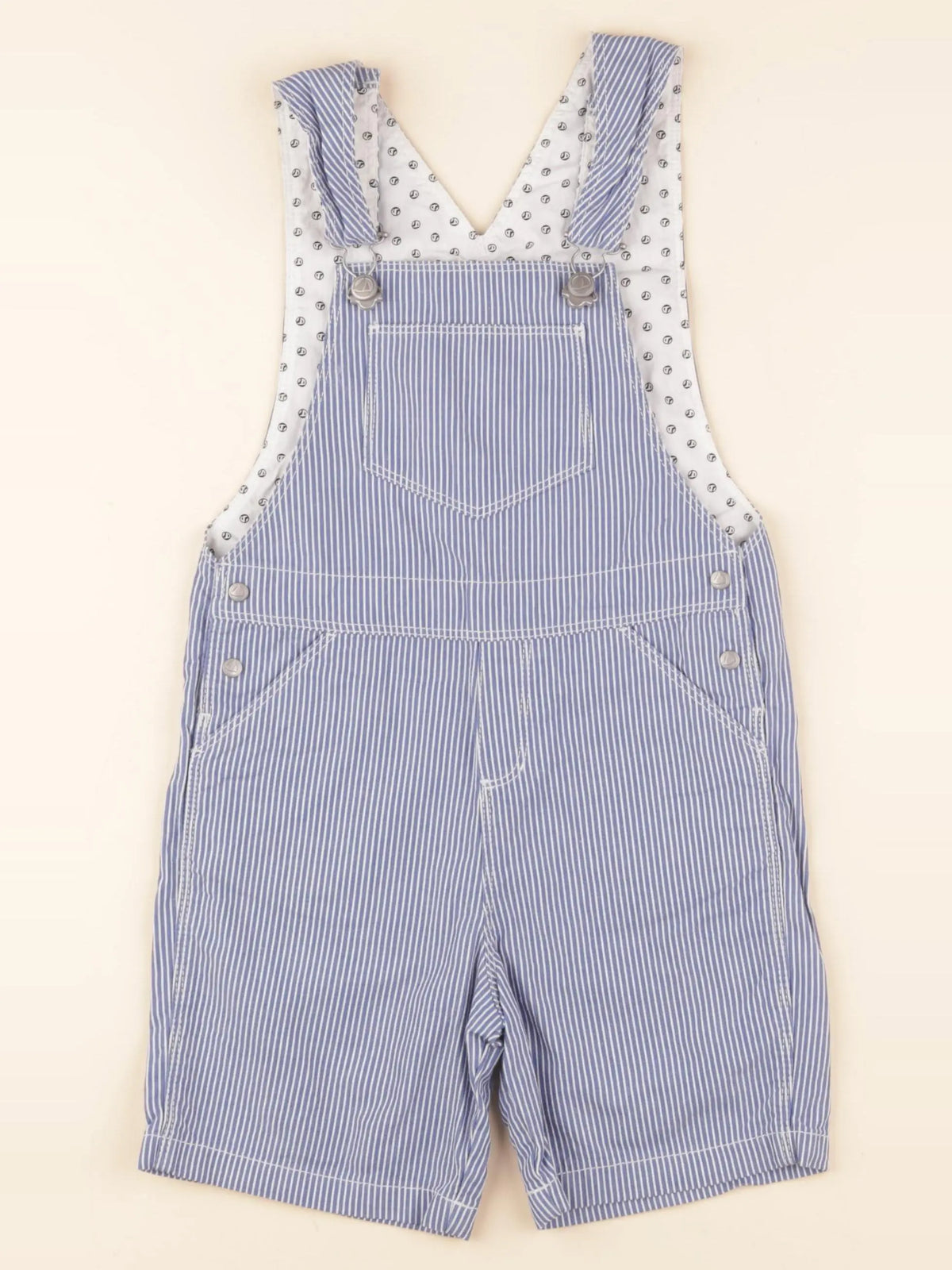 Salopette blanc, bleu
