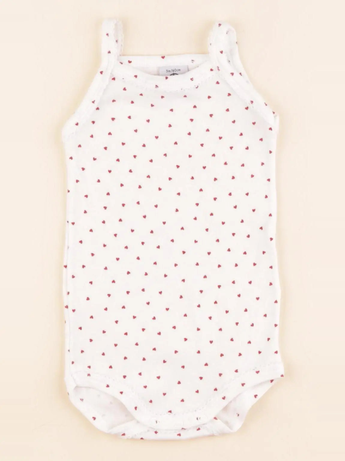 Petit Bateau - body blanc, rouge - 3 mois