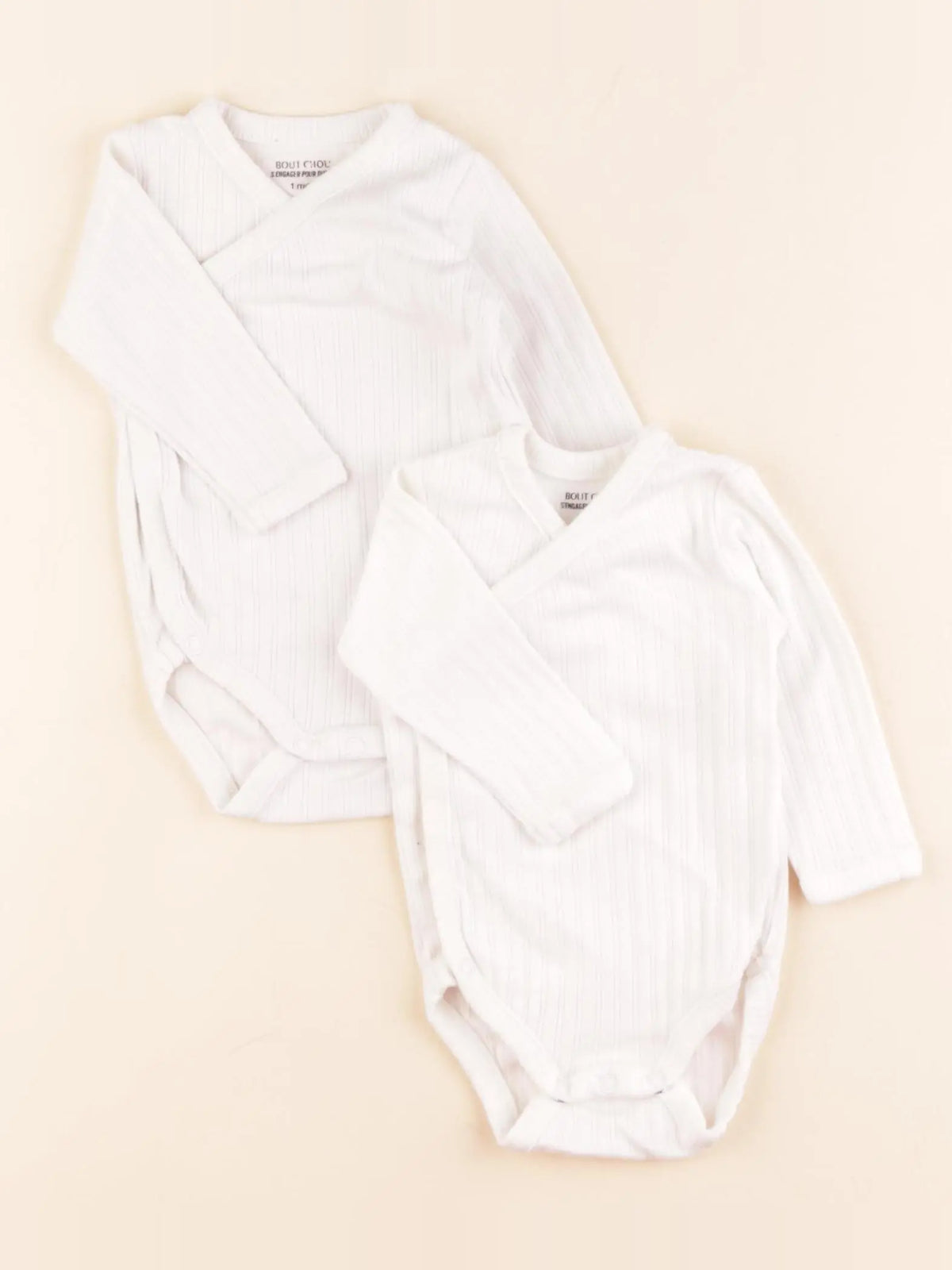 Boutchou - lot de 2 bodies en coton blanc - 1 mois