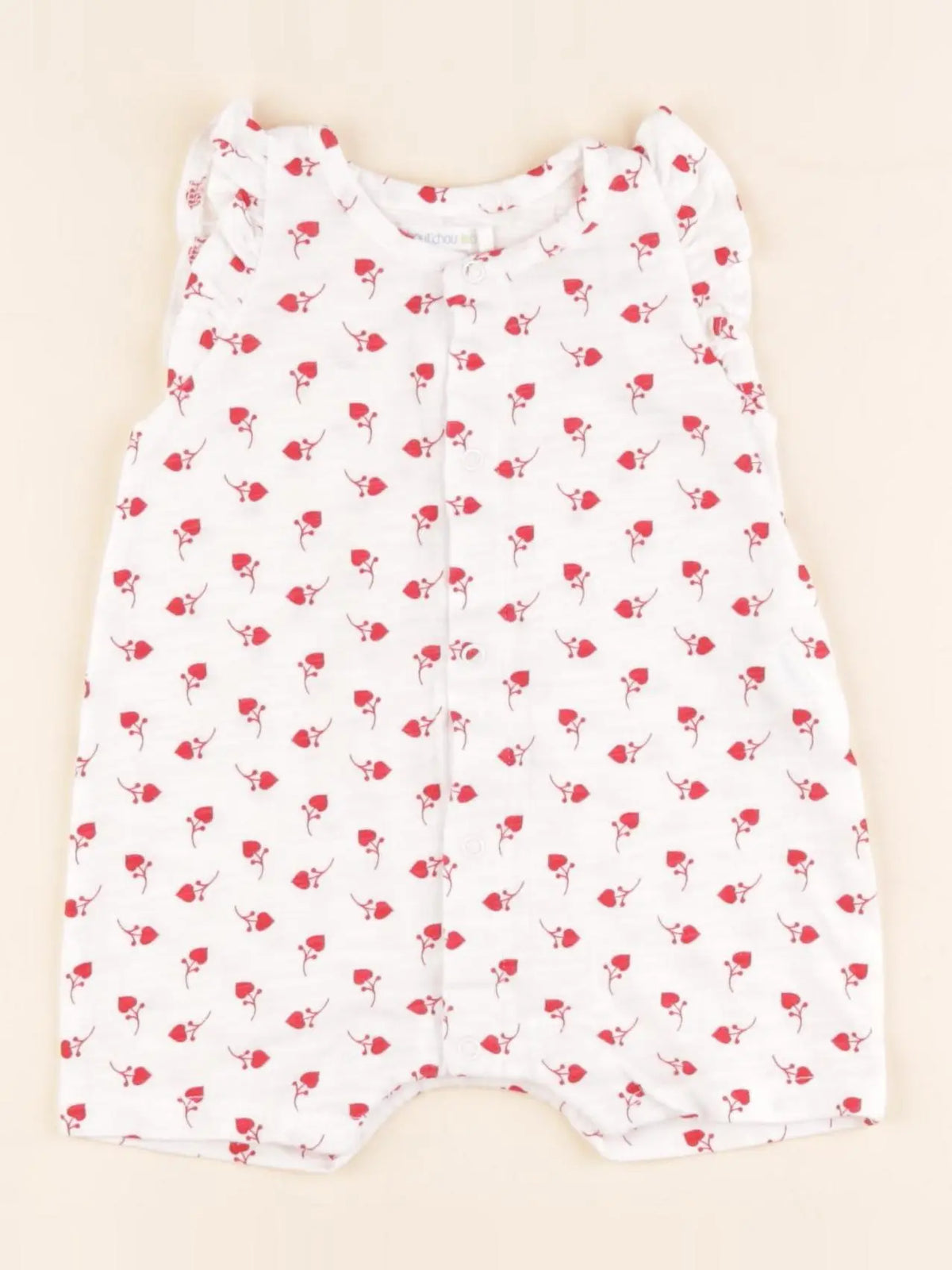 Boutchou - combinaison blanc, rouge - 1 mois