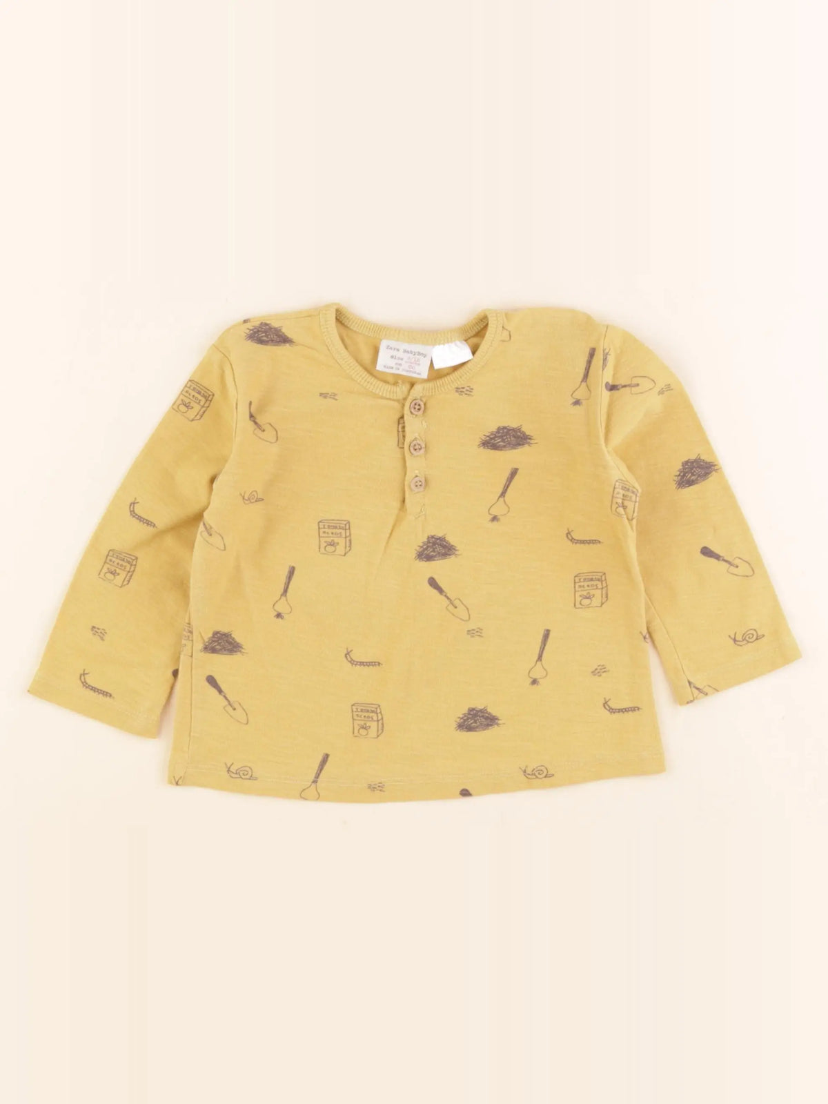 Zara - tee-shirt jaune - 9/12 mois