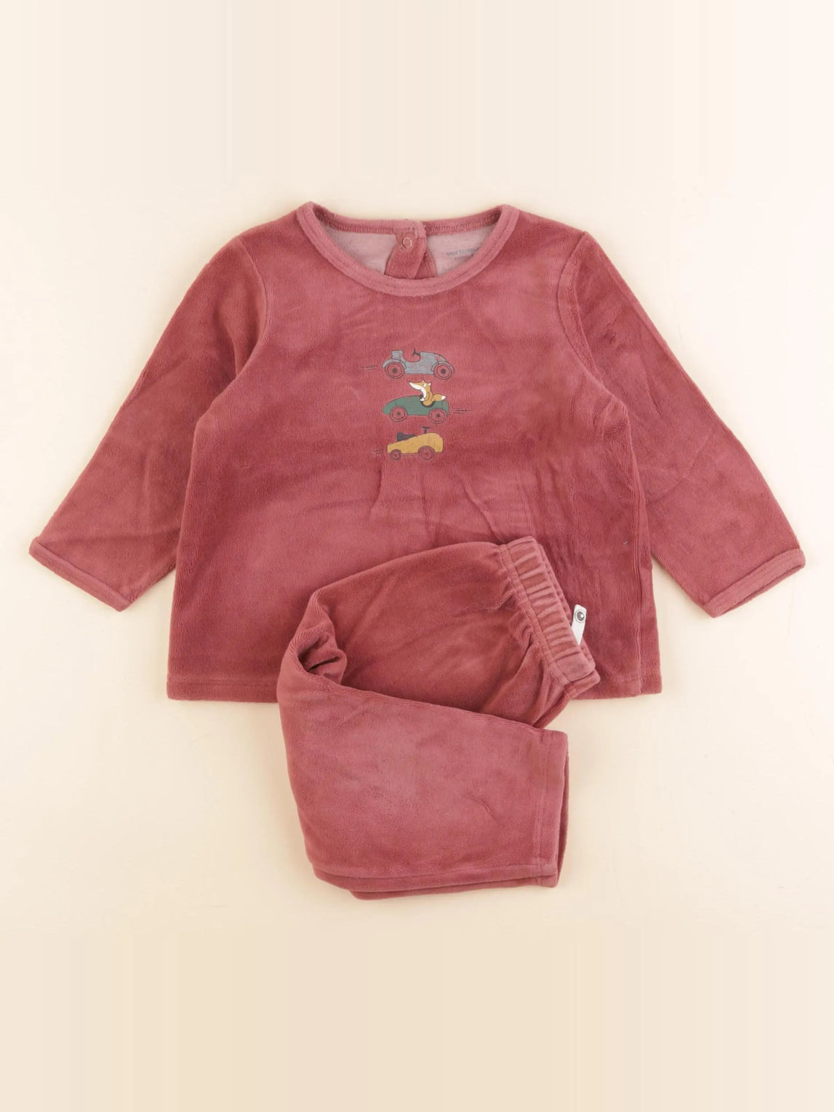 Vertbaudet - pyjama velours rouge - 2 ans