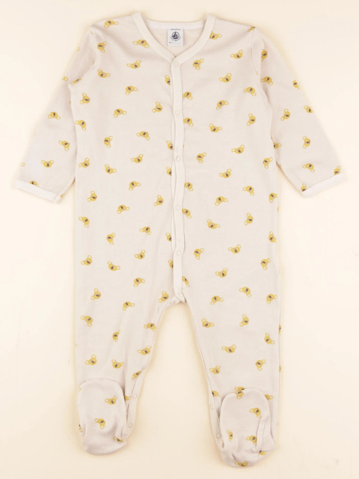 Pyjama coton beige, jaune