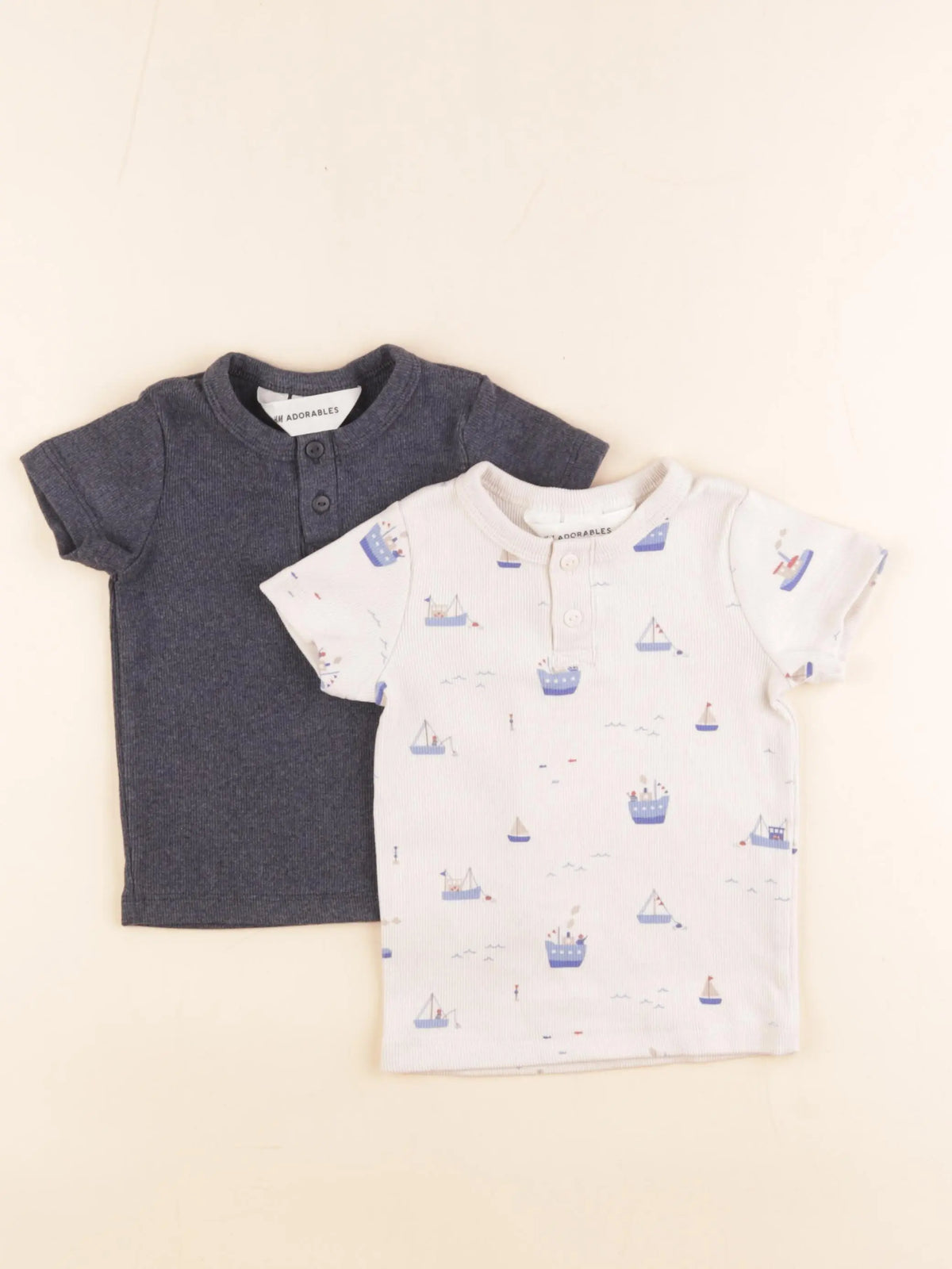 H&M - lot de 2 tee-shirts multicolore - 9/12 mois