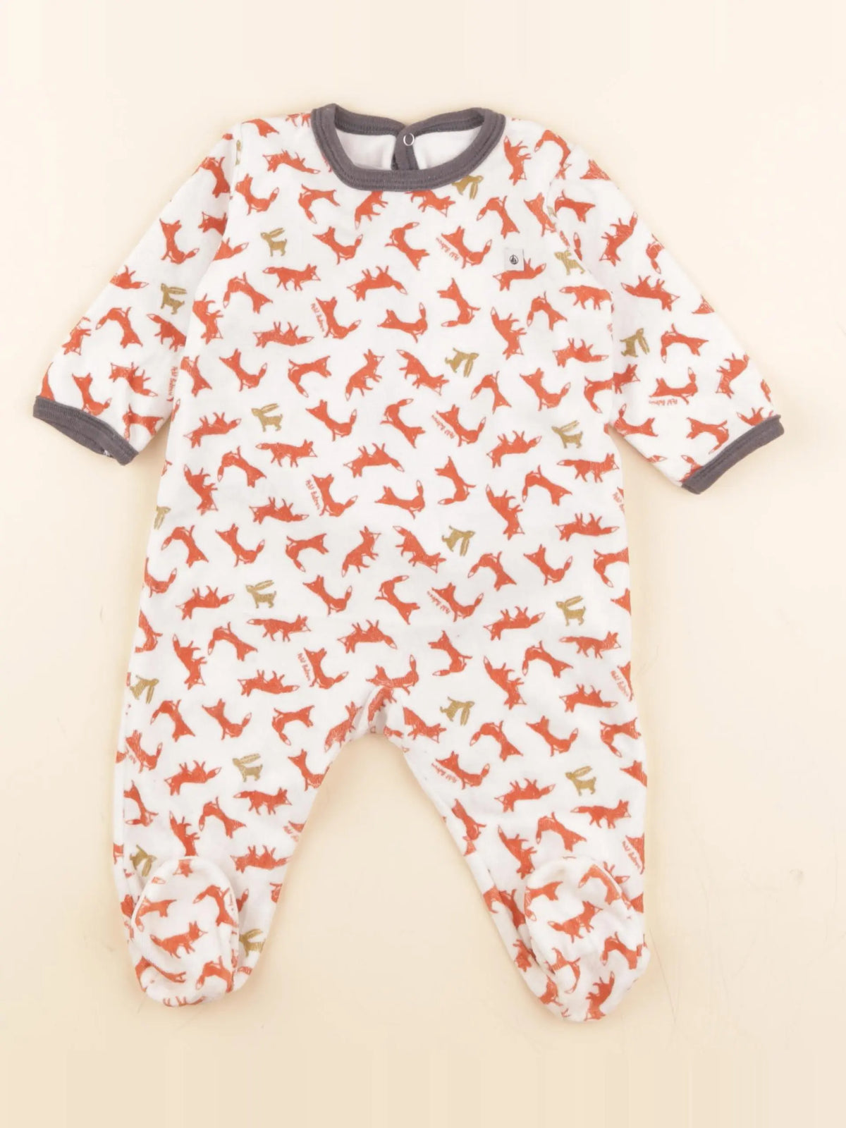 Pyjama velours blanc, orange
