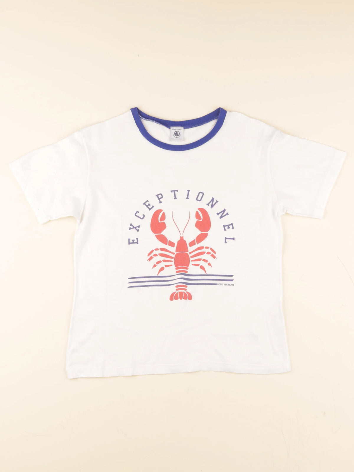 Tee-shirt blanc, bleu