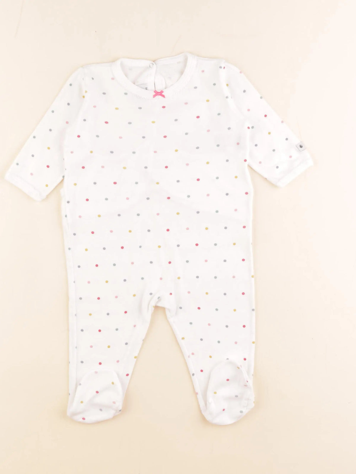 Petit Bateau - pyjama coton blanc - 6 mois