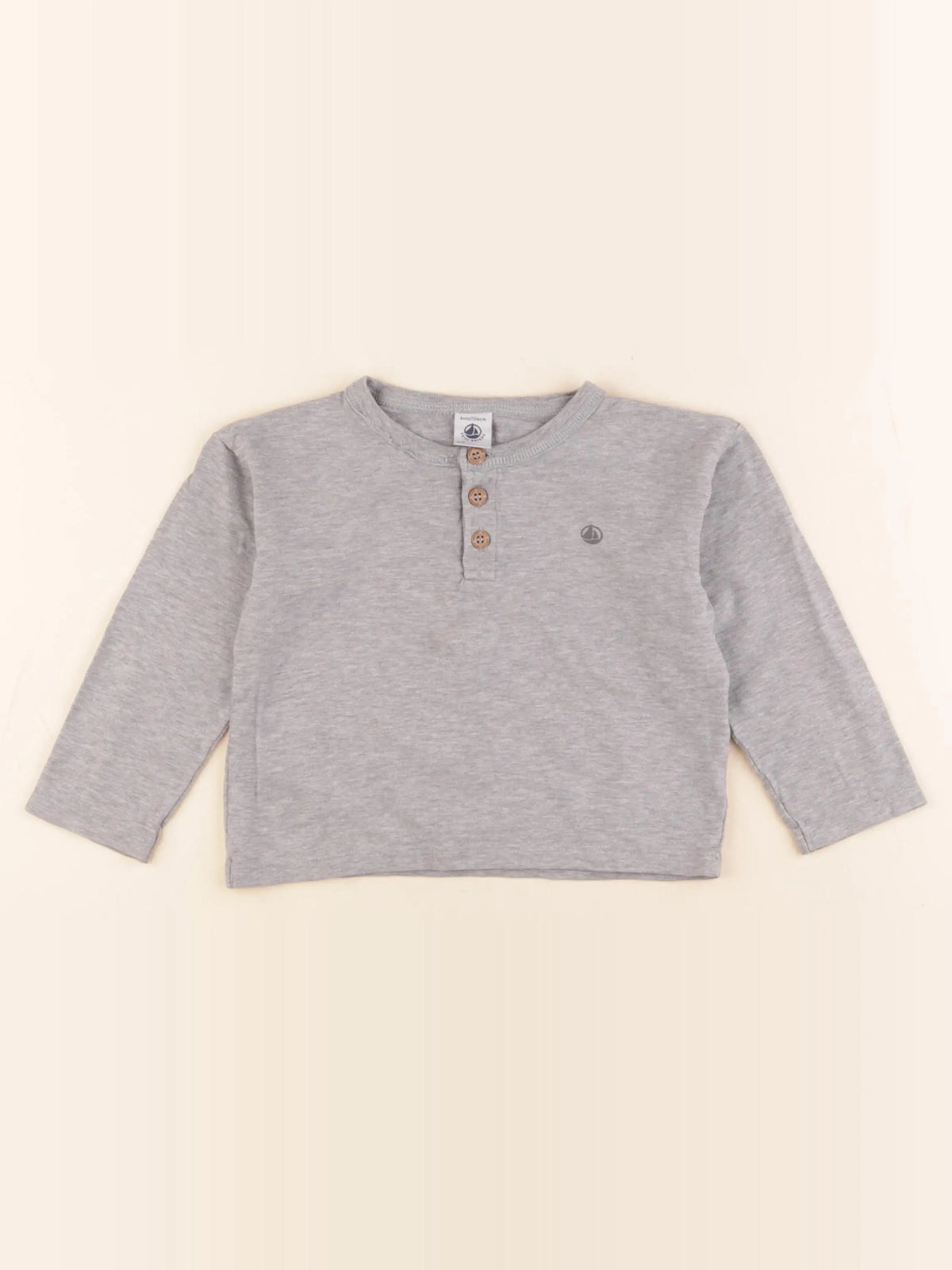 Petit Bateau - tee-shirt gris - 4 ans