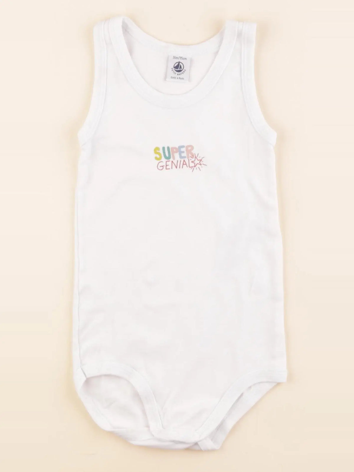 Petit Bateau - body blanc - 36 mois