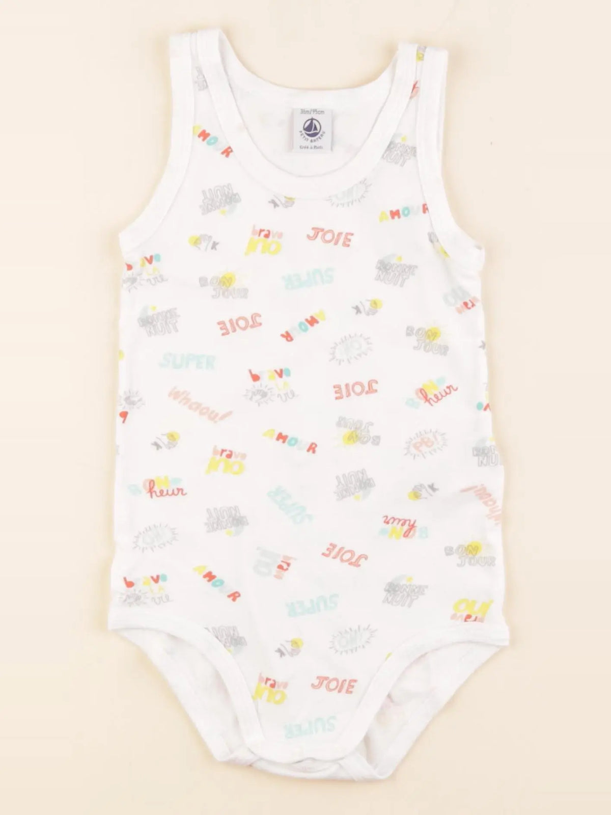 Petit Bateau - body blanc - 36 mois