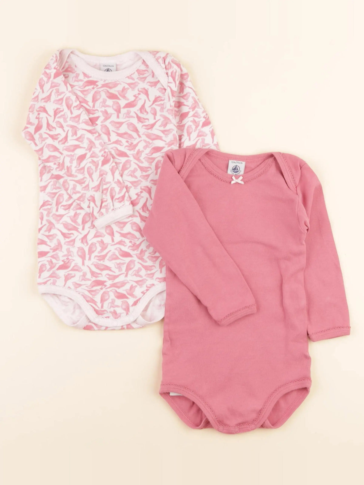 Lot de 2 bodies en coton rose