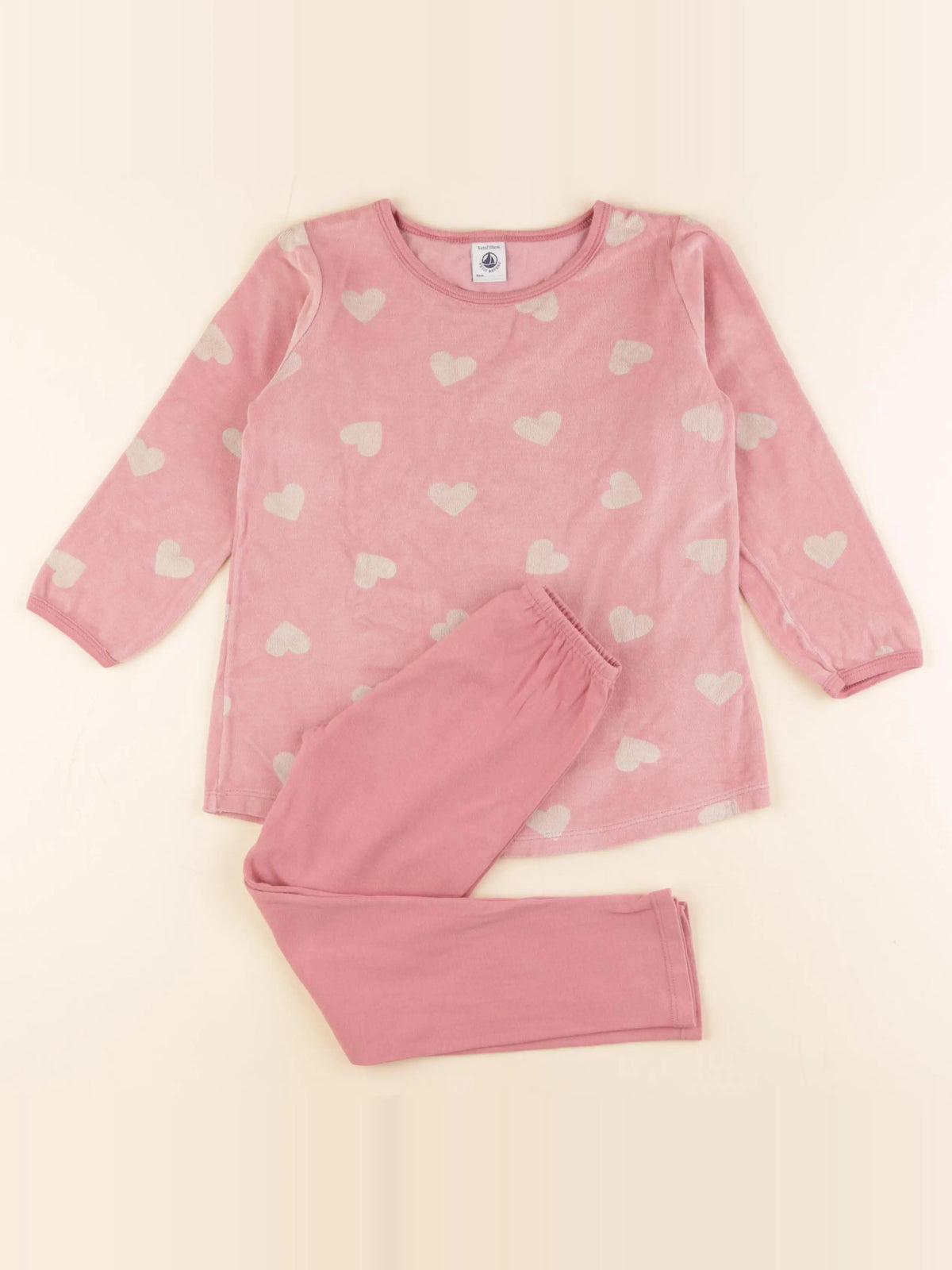 Petit Bateau - pyjama velours rose - 5 ans