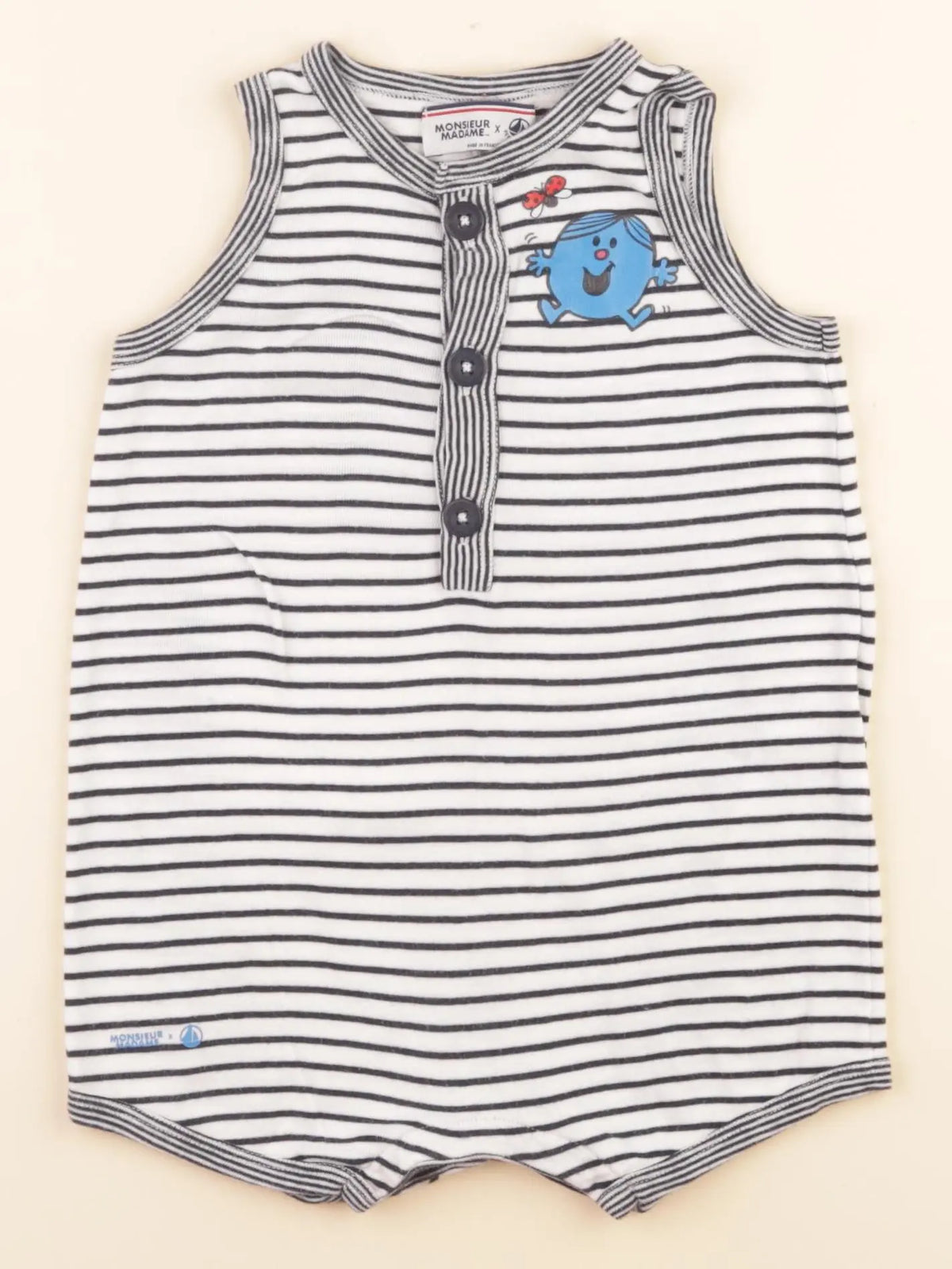 Pyjama coton bleu, blanc