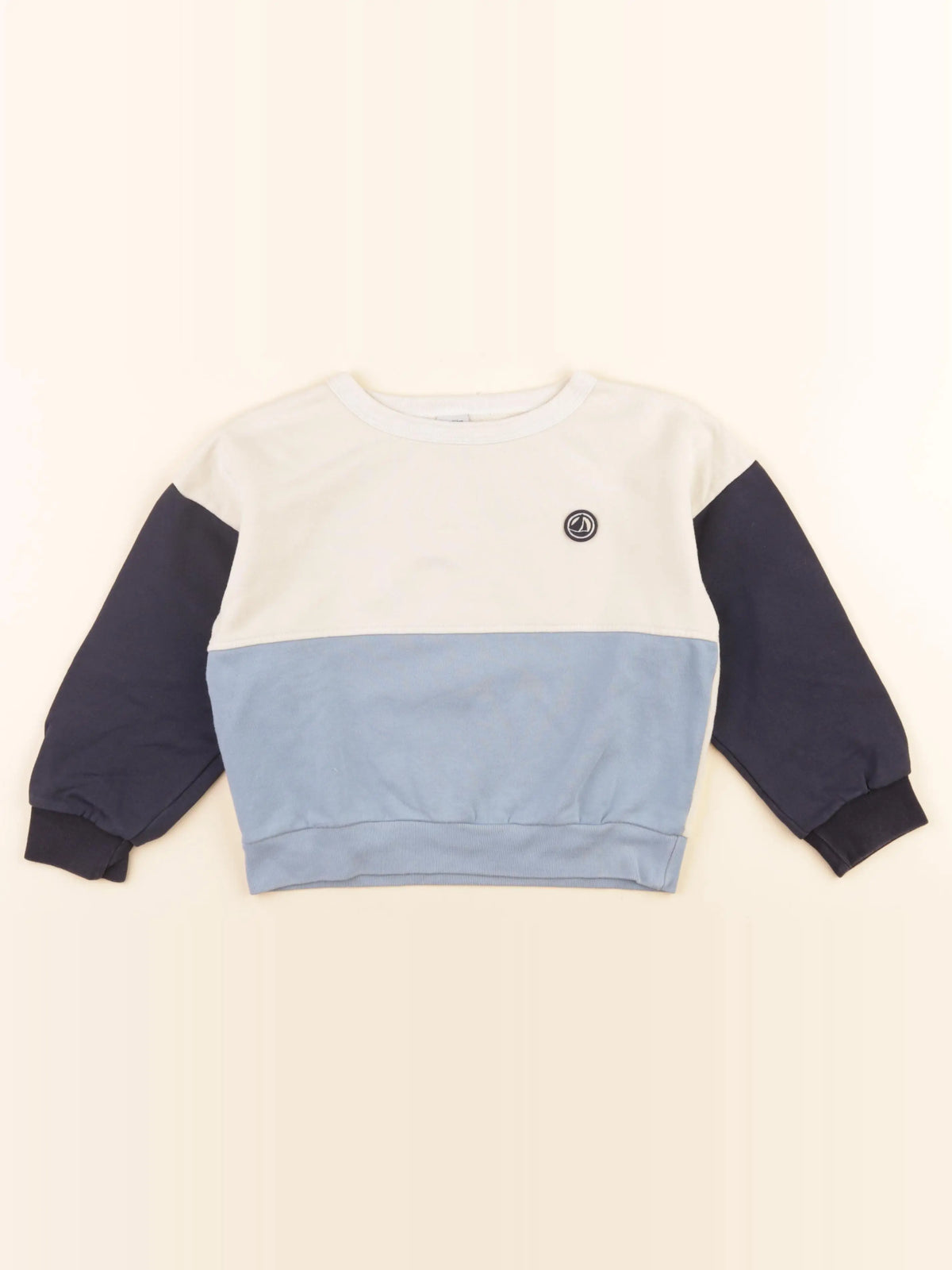 Sweat bleu, blanc