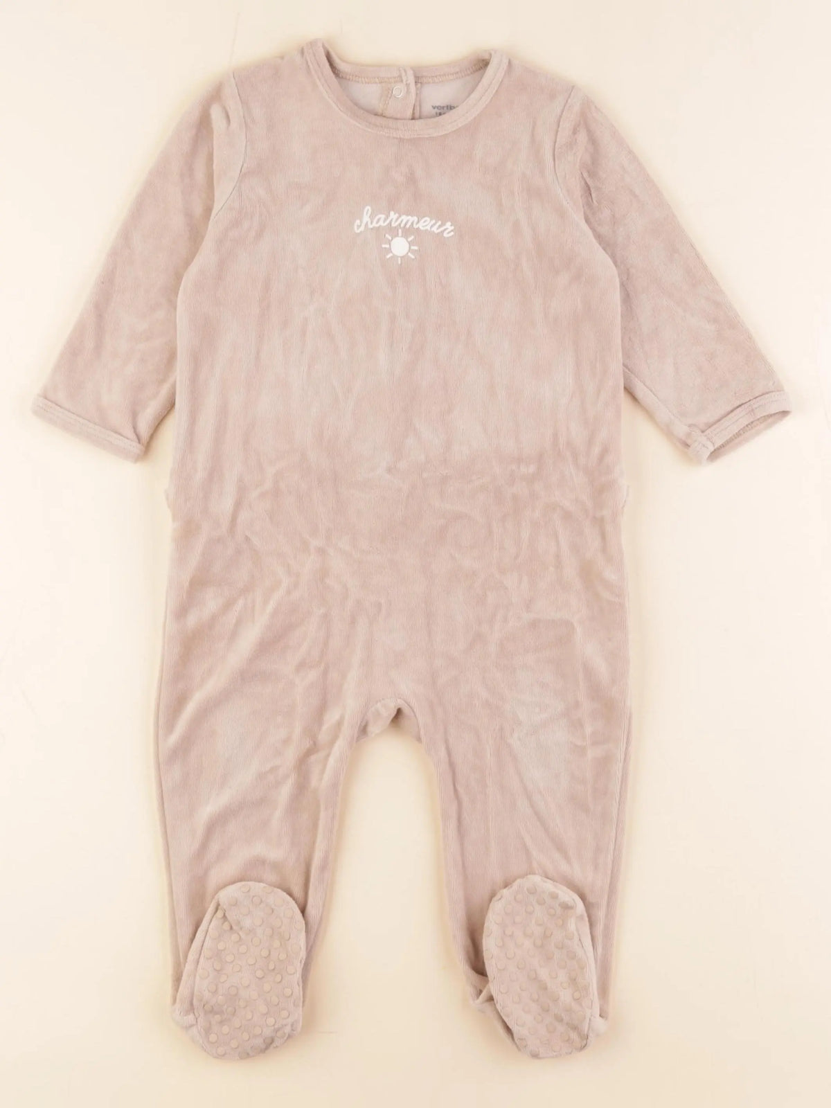 Vertbaudet - pyjama velours beige - 18 mois