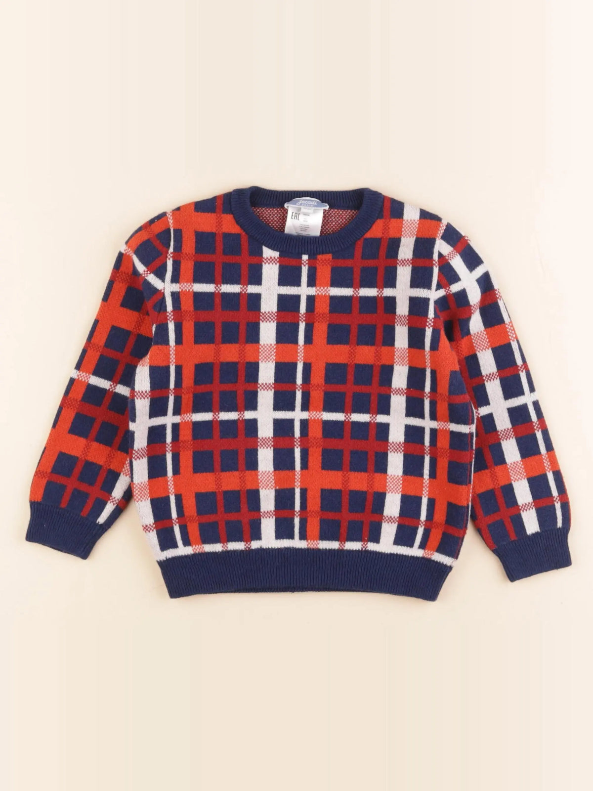 Jacadi - pull bleu, rouge - 3 ans