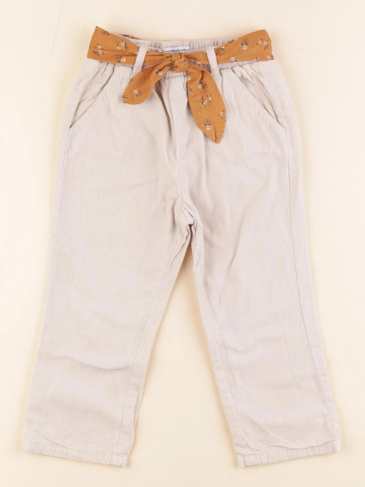 Vertbaudet - pantalon doublé beige - 24 mois