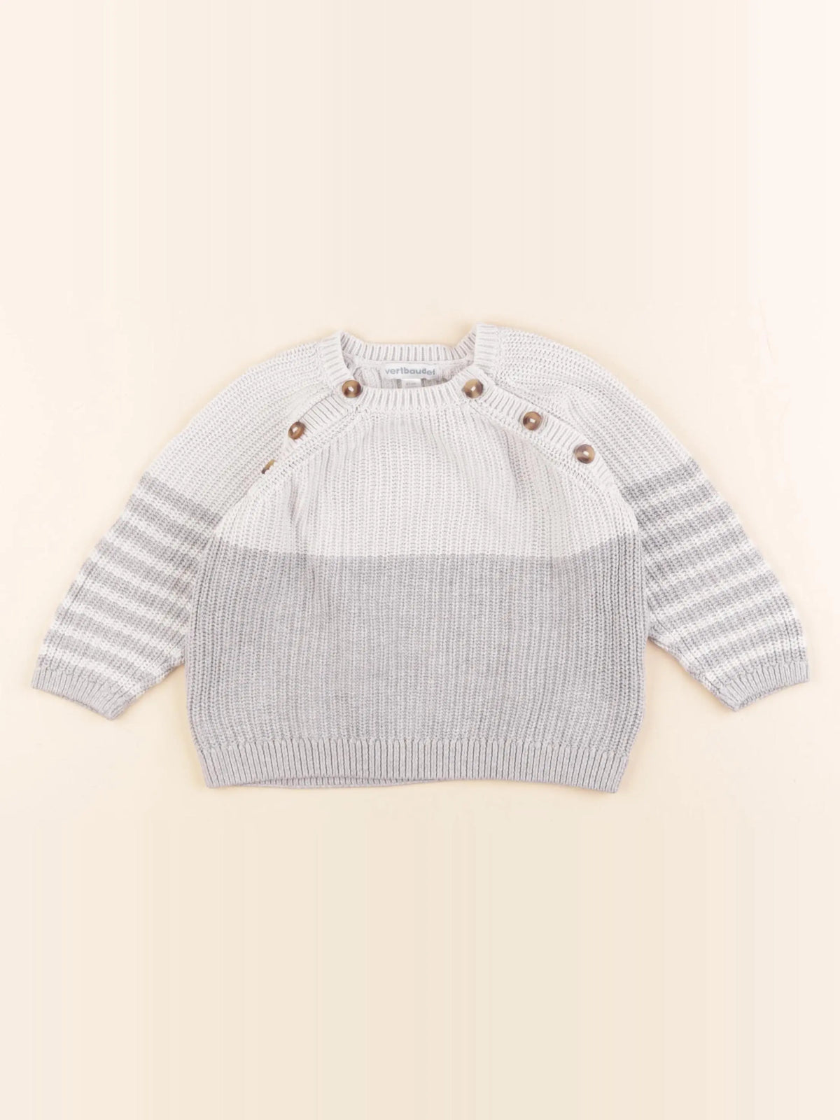 Vertbaudet - pull gris - 18 mois