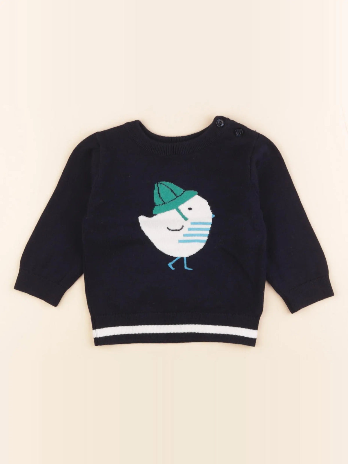 Jacadi - pull bleu - 12 mois