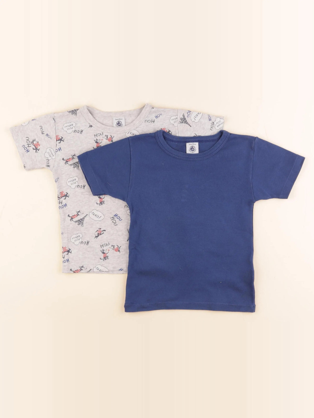 Petit Bateau - maillot de corps bleu, gris - 3 ans