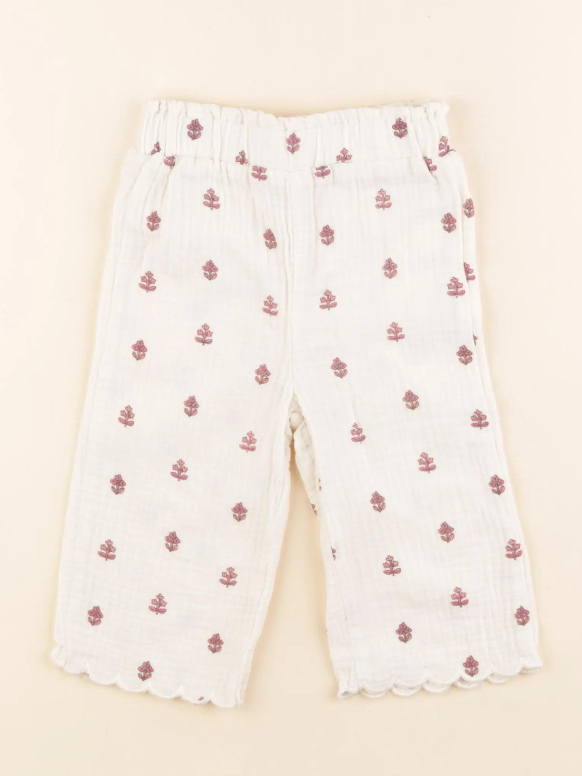 Vertbaudet - pantalon beige - 12 mois